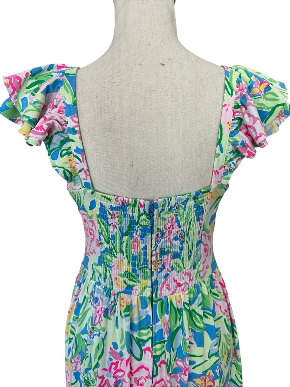 Lilly Pulitzer Bayleigh Flutter Sleeve Midi Dress Grove Garden Print NWOT Size 6 - Picture 5 of 13